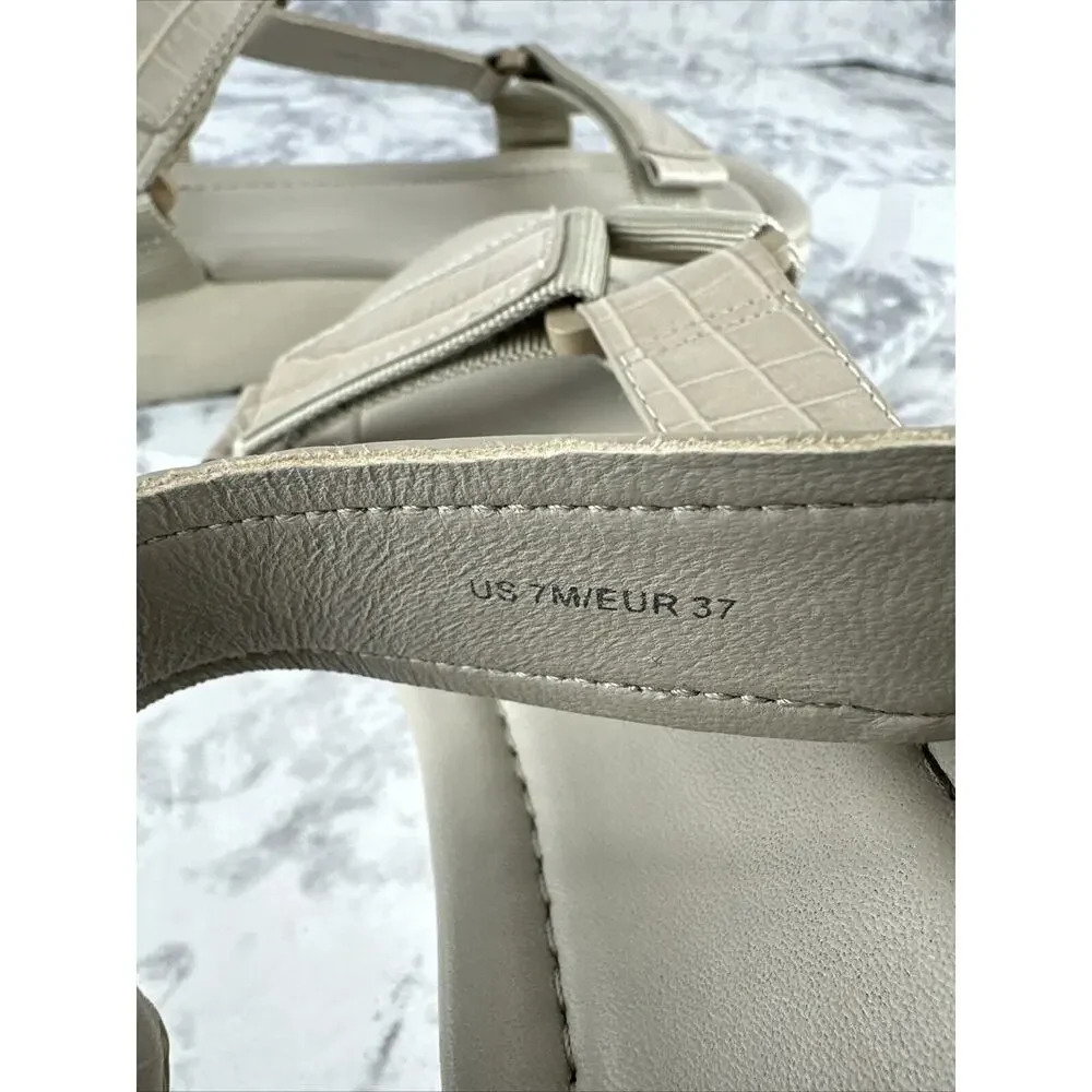 Vince Womens Carver Flatform Sport Sandal Size 7 Taupe Beige Gray Leather - Picture 7 of 7
